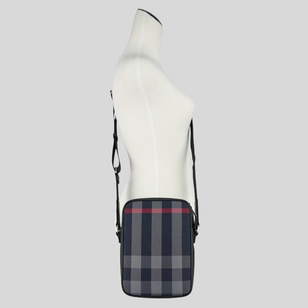 Burberry Black and Gray Plaid Messenger Bag - Picture 2 of 8